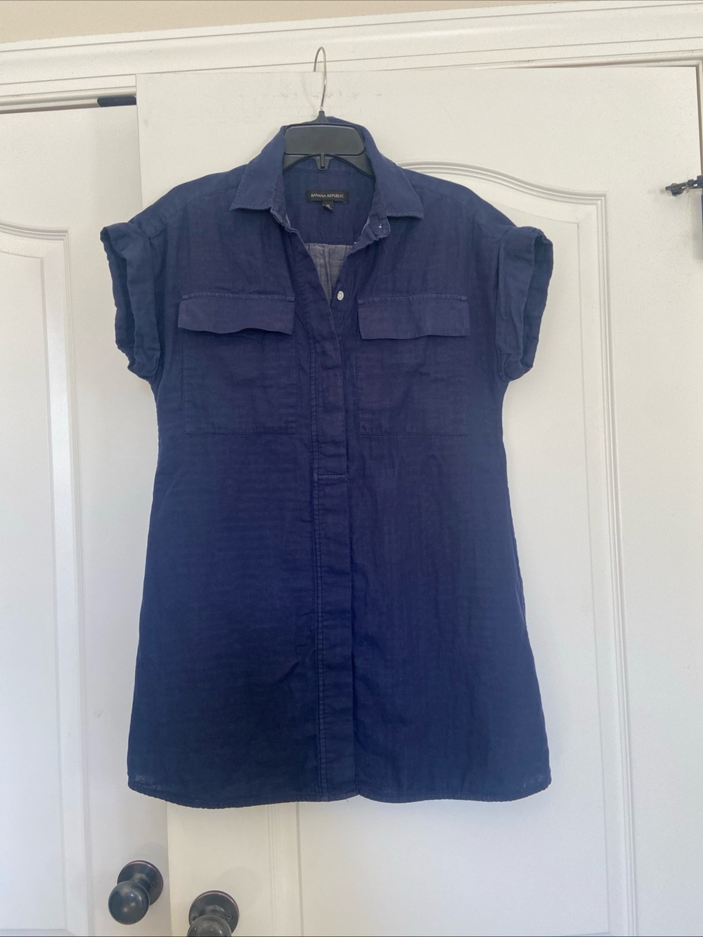 Banana Republic Navy Short Sleeve Tunic Dress